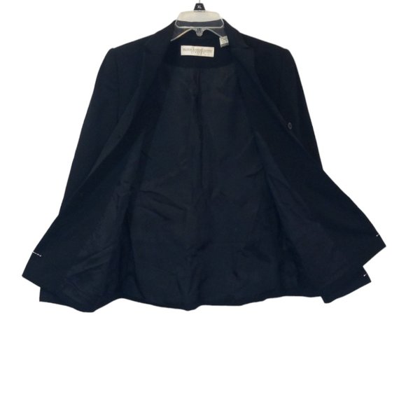 Valerie Stevens Blazer Sz Petite 8 Black 4 button up Lined Stretch EUC Career - Picture 6 of 8